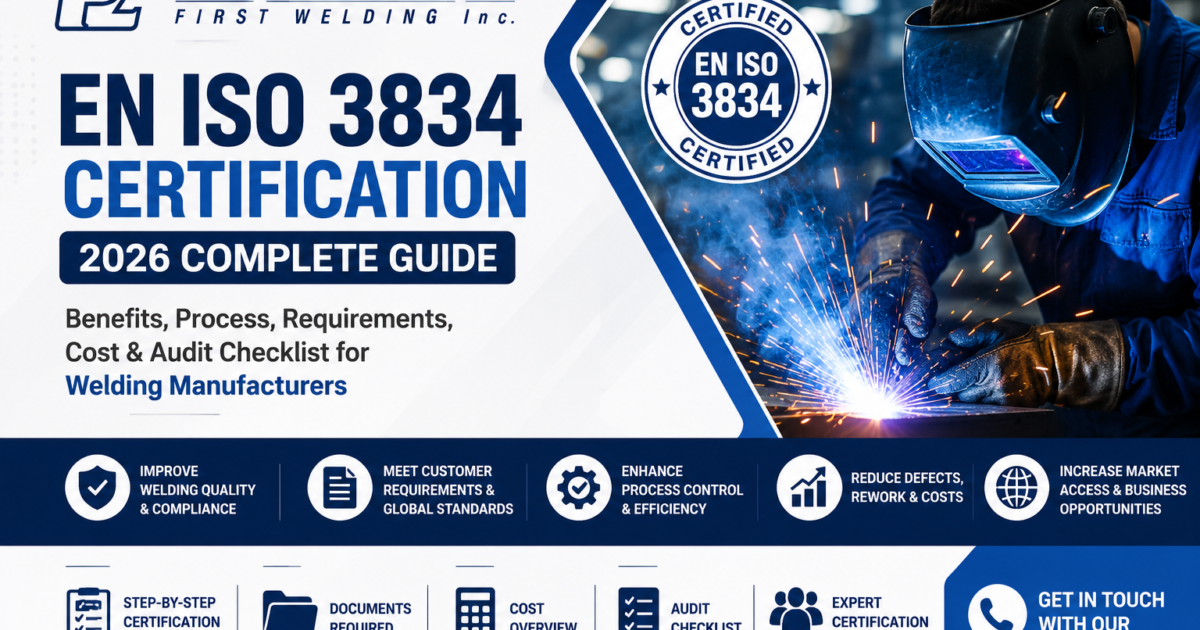 EN ISO 3834 Certification Complete Guide for Welding Manufacturers – Benefits, Process, Requirements, Cost and Audit Checklist