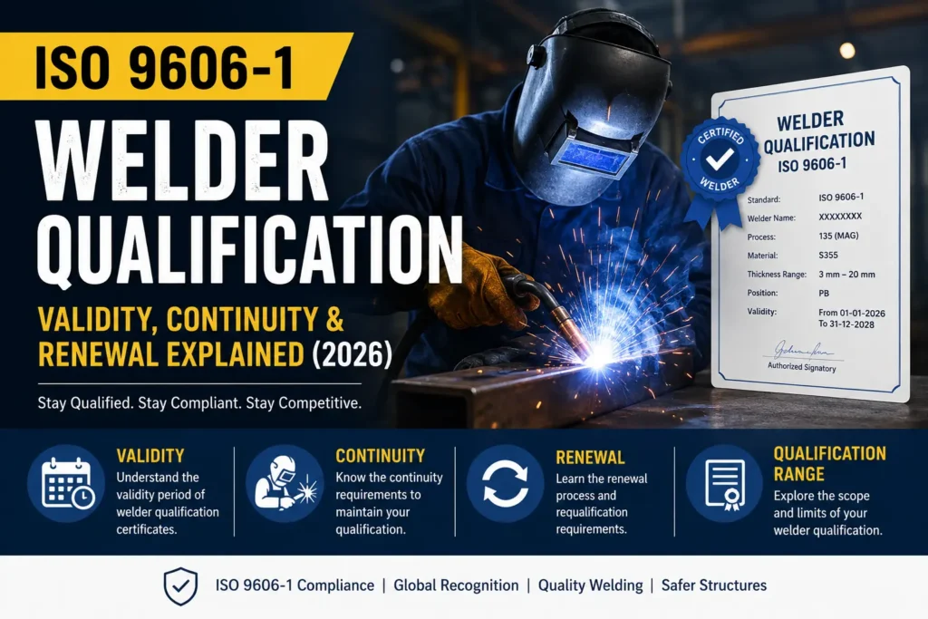 ISO 9606-1 welder qualification validity, continuity and renewal guide 2026