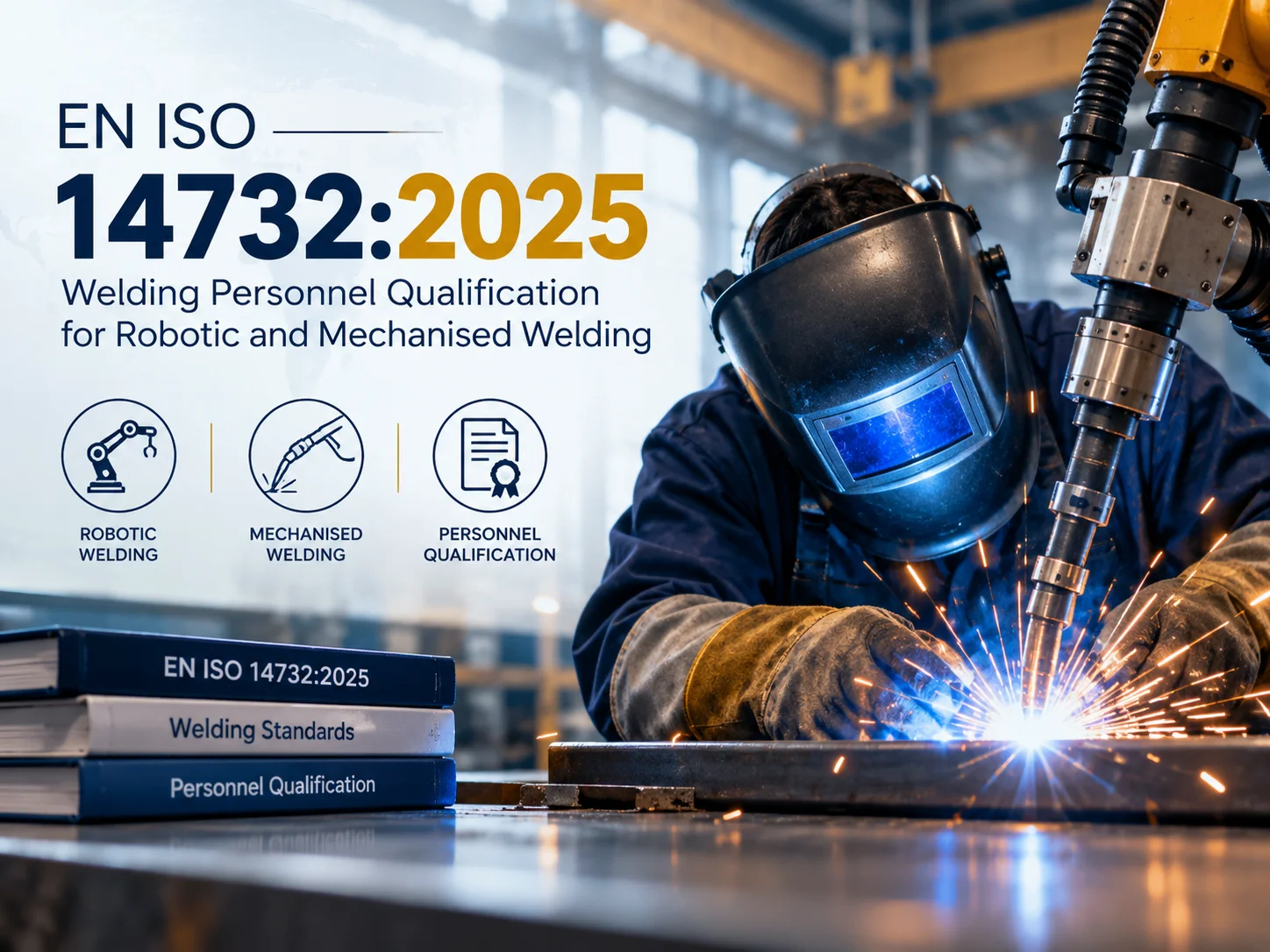 EN ISO 14732:2025 welding personnel qualification for robotic and mechanised welding