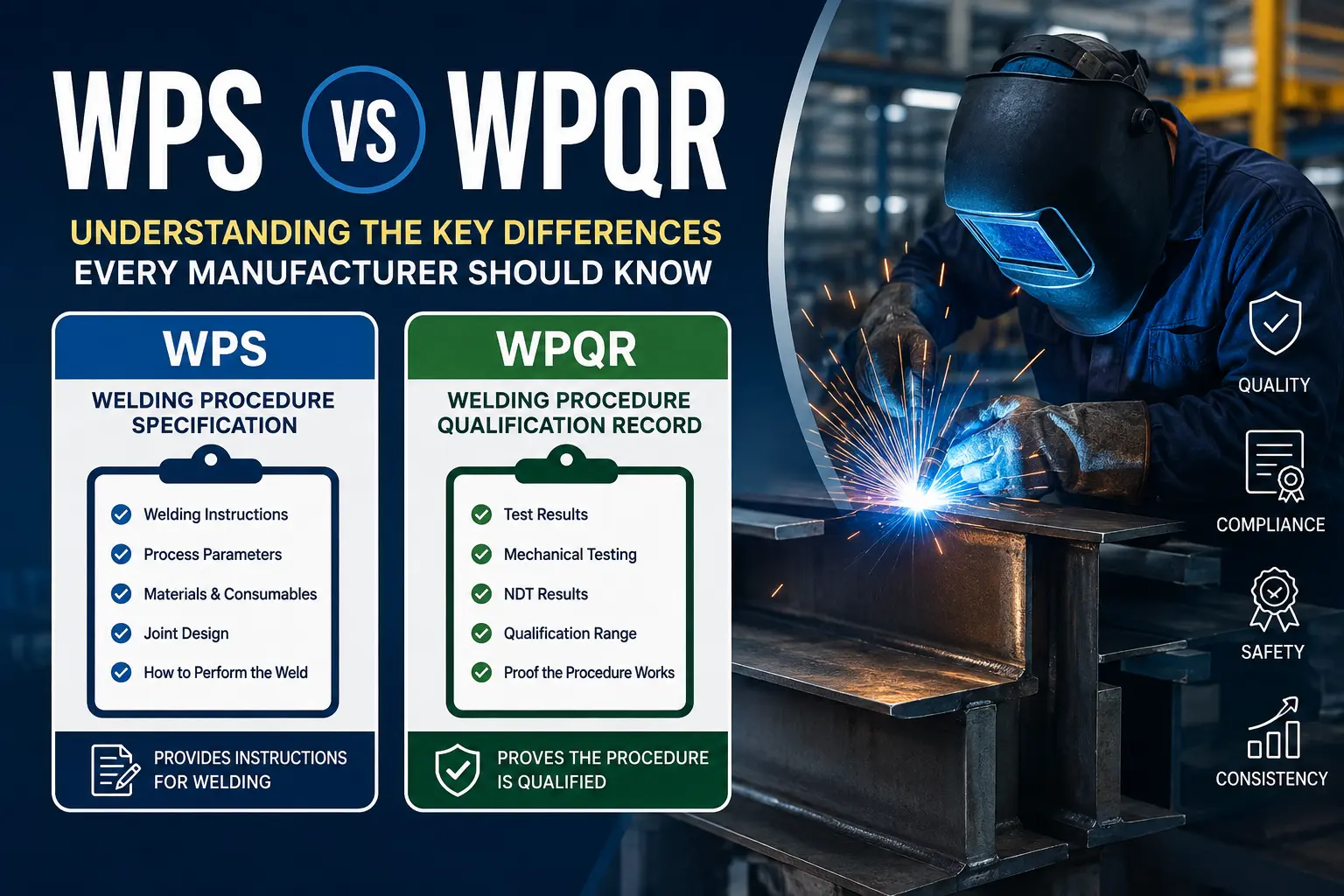 WPS and WPQR key differences in welding certification