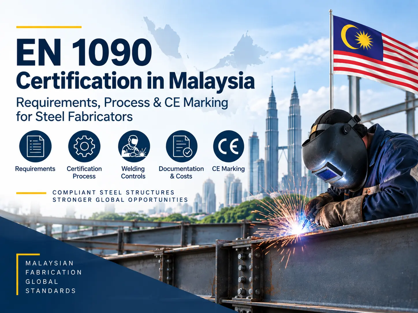 EN 1090 certification in Malaysia for steel fabricators showing welding, CE marking and certification requirements