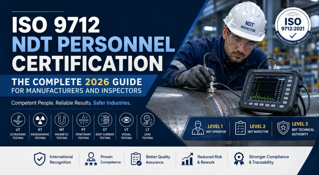ISO 9712 NDT personnel certification guide 2026 for manufacturers and inspectors