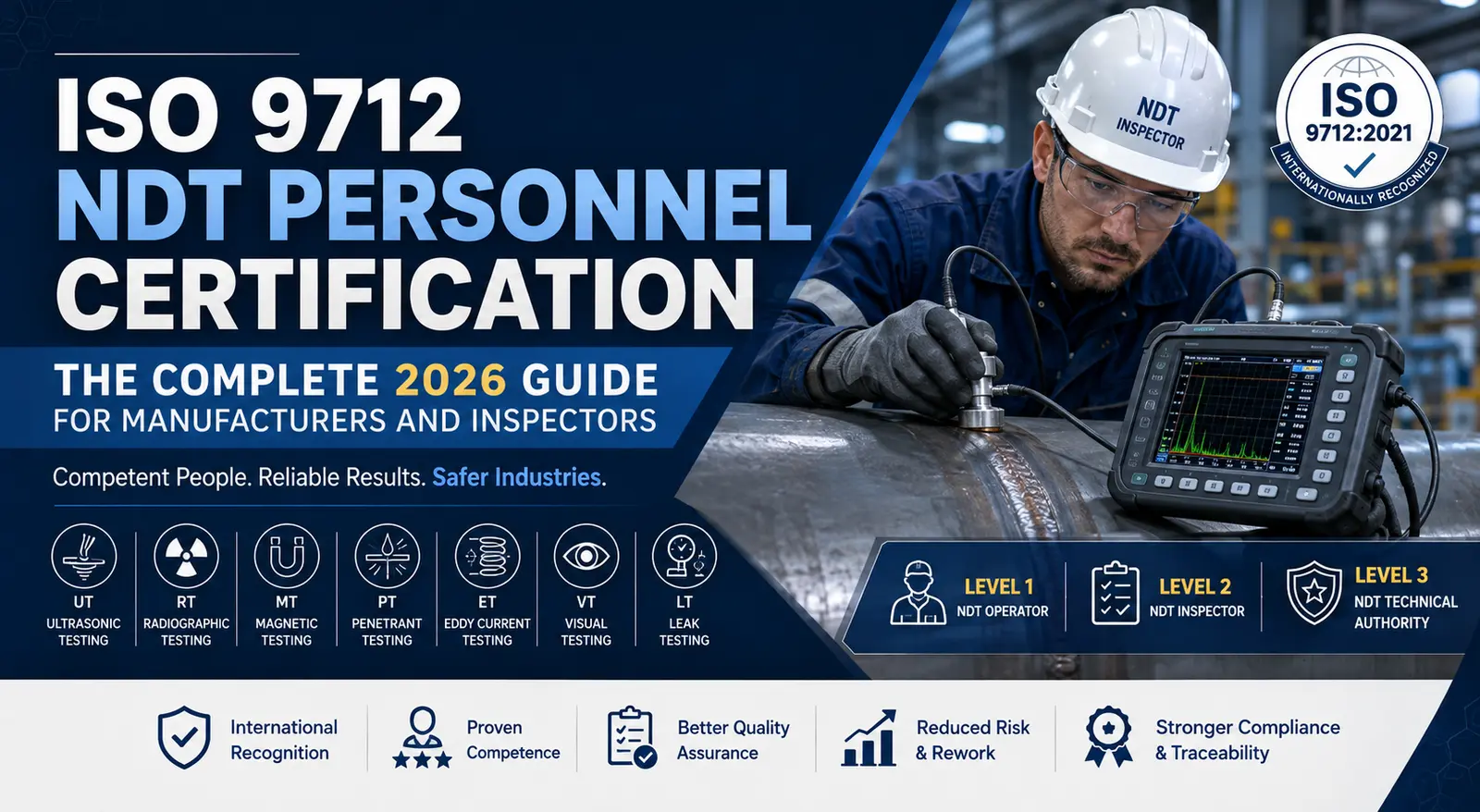 ISO 9712 NDT personnel certification guide 2026 for manufacturers and inspectors