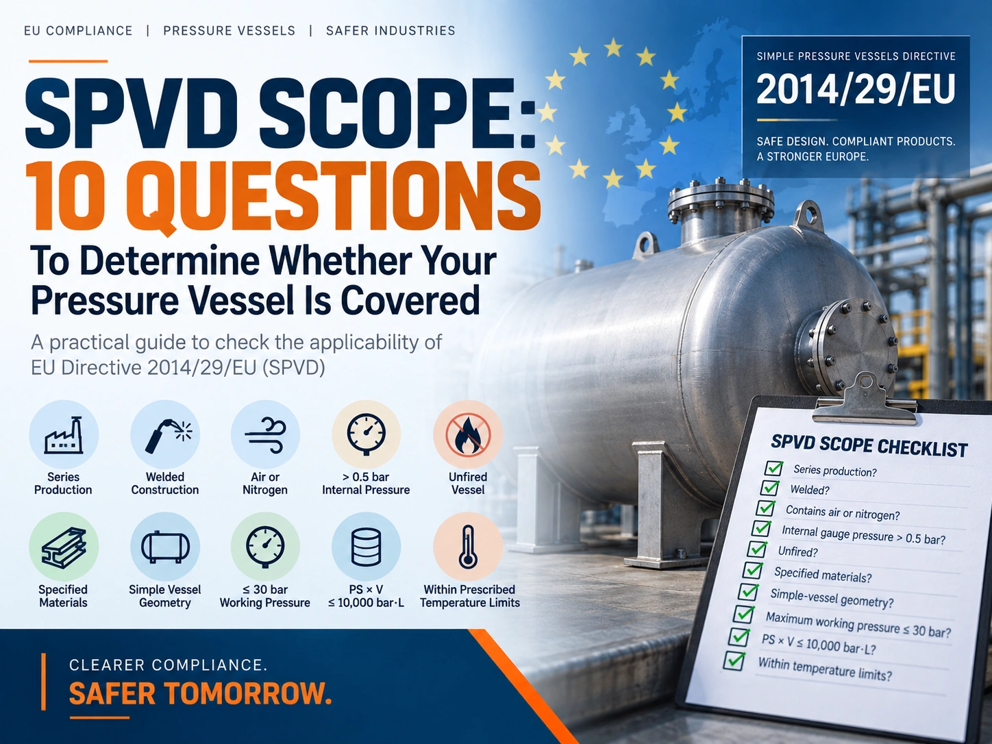 SPVD scope checklist for pressure vessels under EU Directive 2014/29/EU