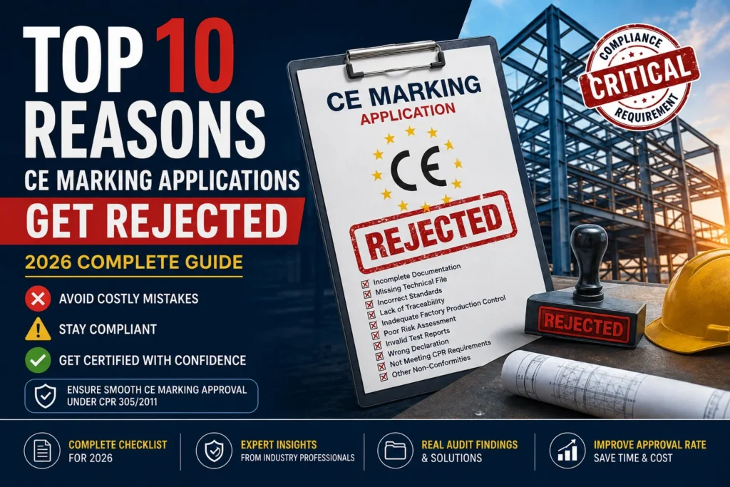 CE Marking application rejection reasons and compliance checklist for manufacturers