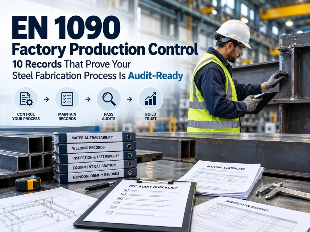 EN 1090 Factory Production Control audit checklist and steel fabrication records for certification readiness