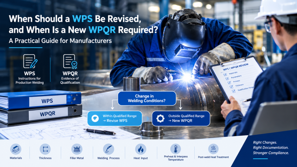 WPS revision and WPQR requalification for welding manufacturers