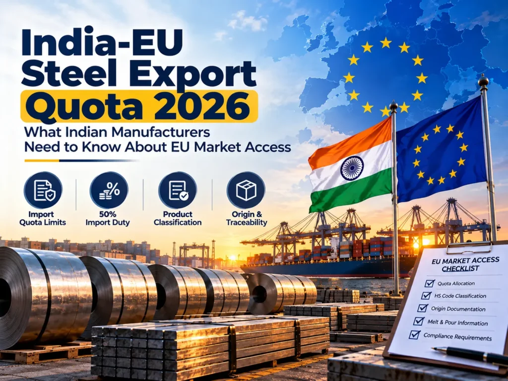 India-EU steel export quota 2026 and EU market access requirements