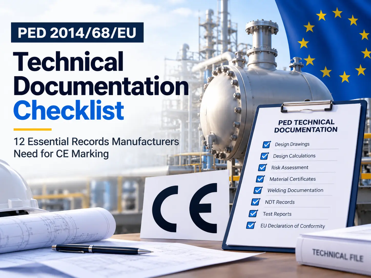 PED 2014/68/EU technical documentation checklist for pressure equipment CE marking