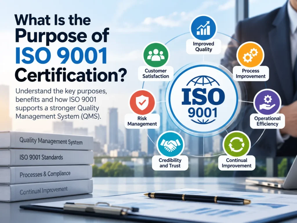 Purpose of ISO 9001 certification and key quality management benefits
